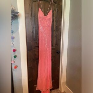 Clarisse Pink Sequin Prom Dress